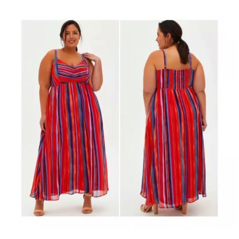 NWT Torrid Colorful Stripe Sleeveless Maxi Size 0 / Large